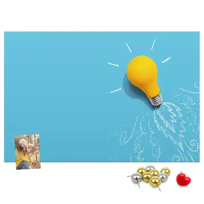 Cork memo board Light bulb drawing
