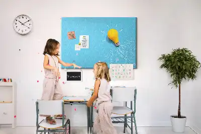 Cork memo board Light bulb drawing