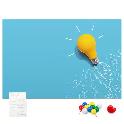 Cork memo board Light bulb drawing
