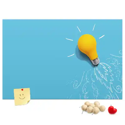 Cork memo board Light bulb drawing