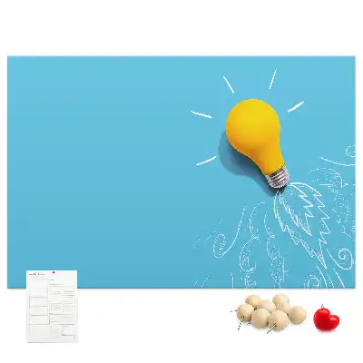 Cork memo board Light bulb drawing