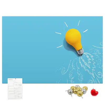 Cork memo board Light bulb drawing