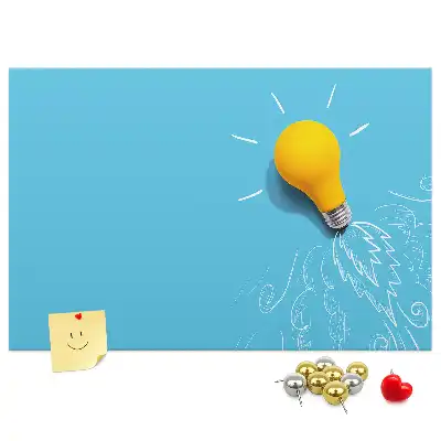Cork memo board Light bulb drawing