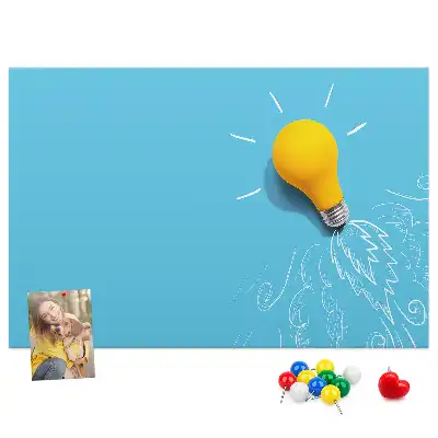 Cork memo board Light bulb drawing