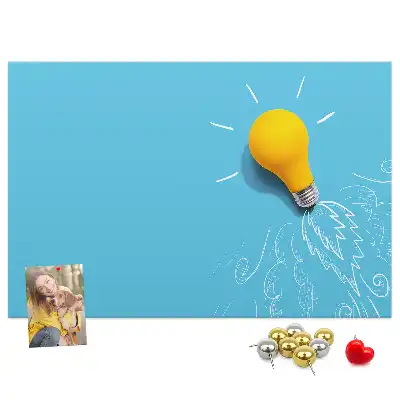 Cork memo board Light bulb drawing