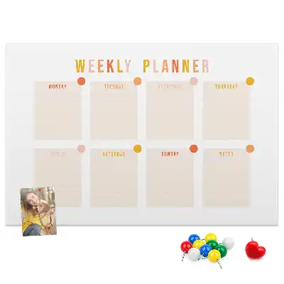 Printed Cork Board Weekly planner