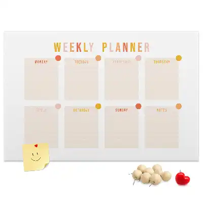 Printed Cork Board Weekly planner