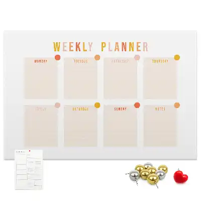 Printed Cork Board Weekly planner