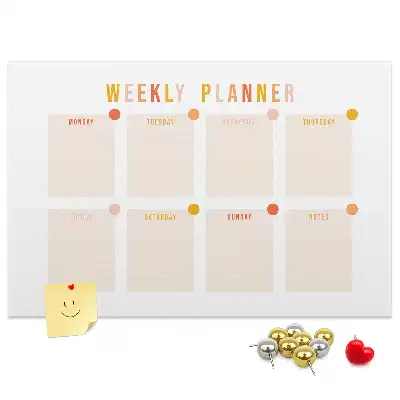 Printed Cork Board Weekly planner