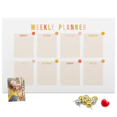 Printed Cork Board Weekly planner