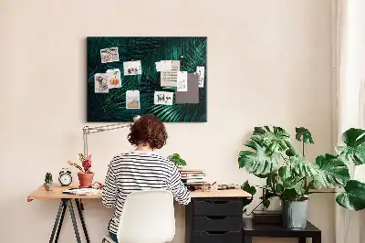 Tropical Leaves Printed Cork Memo Board
