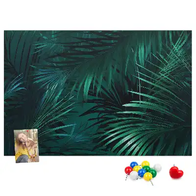 Tropical Leaves Printed Cork Memo Board