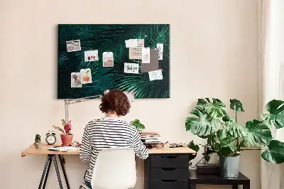 Tropical Leaves Printed Cork Memo Board