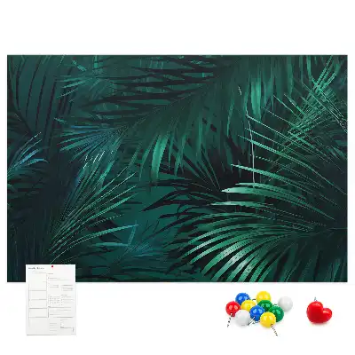 Printed Cork Memo Board Tropical leaves