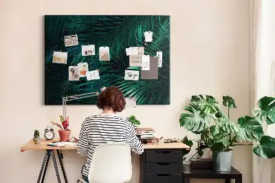 Tropical Leaves Printed Cork Memo Board