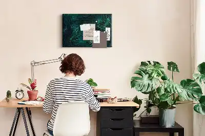 Tropical Leaves Printed Cork Memo Board