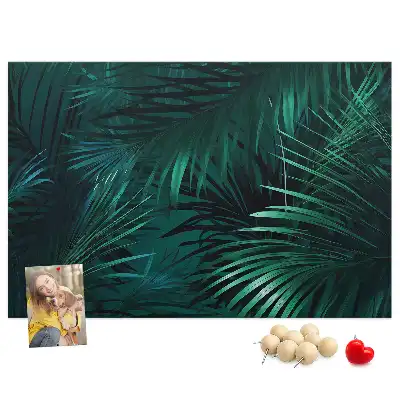 Printed Cork Memo Board Tropical leaves