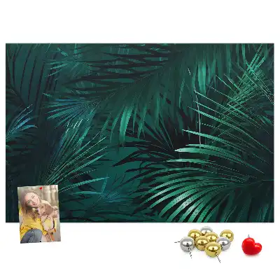Tropical Leaves Printed Cork Memo Board