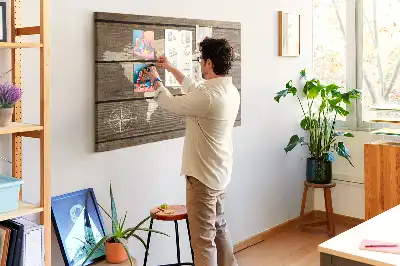 World map cork memo board with wooden frame