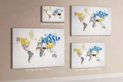 Printed World Map Cork Memo Board