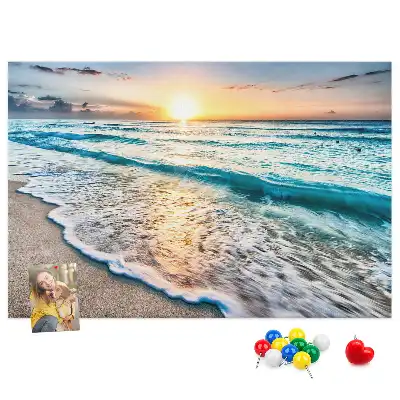 Beach and sea sand cork memo board