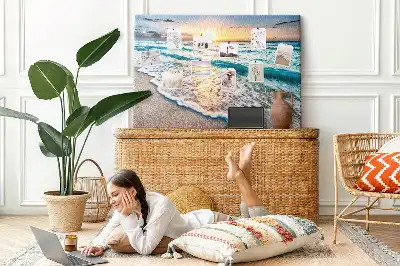 Cork memo board Beach sea sand