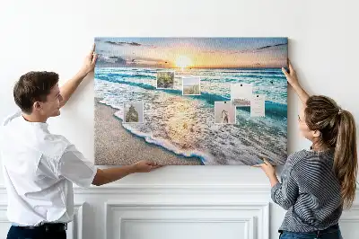 Beach and sea sand cork memo board