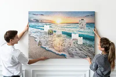 Beach and sea sand cork memo board