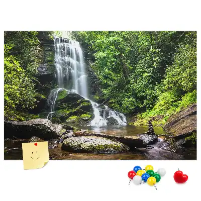 Cork memo board Waterfall forest