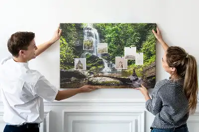 Cork memo board Waterfall forest