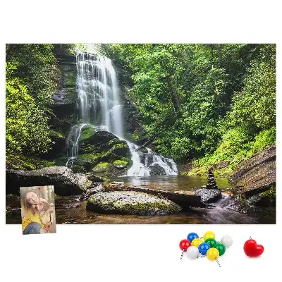 Cork memo board Waterfall forest