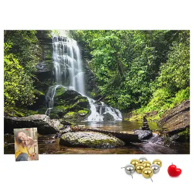 Cork memo board Waterfall forest