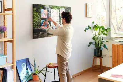Cork memo board Waterfall forest