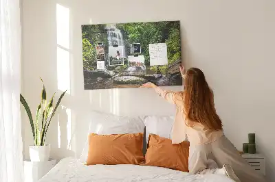 Cork memo board Waterfall forest