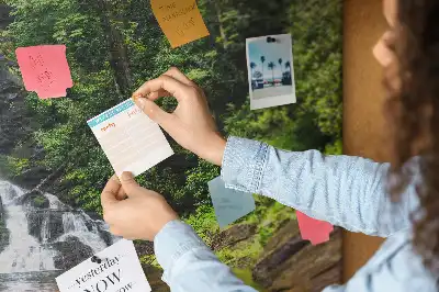 Cork memo board Waterfall forest