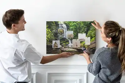 Cork memo board Waterfall forest