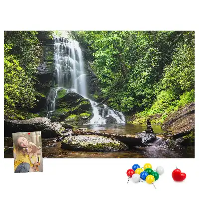Cork memo board Waterfall forest