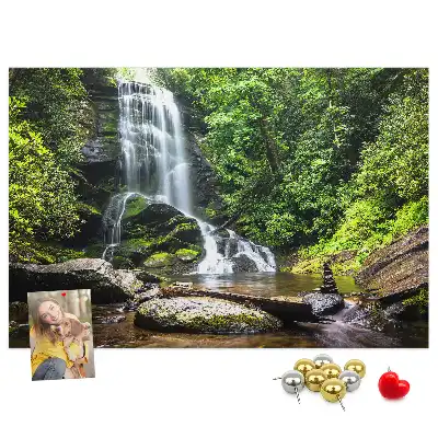 Cork memo board Waterfall forest