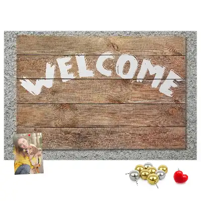 Printed Cork Board Welcome board