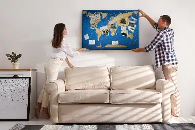 Printed Cork Memo Board World countries