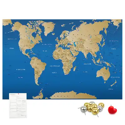 Printed Cork Memo Board World countries