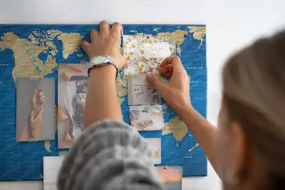 Printed Cork Memo Board World countries