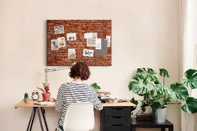 Printed Cork Memo Board Old brick wall