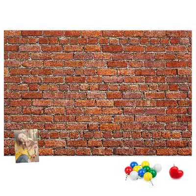 Printed Cork Memo Board Old brick wall