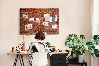 Printed Cork Memo Board Old brick wall