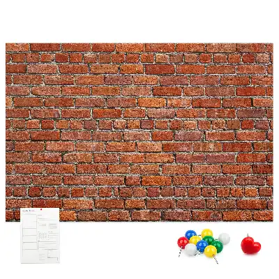 Printed Cork Memo Board Old brick wall