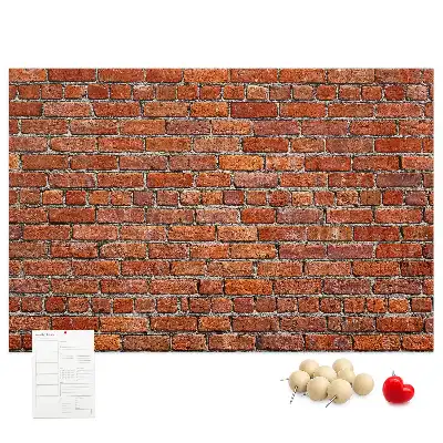 Printed Cork Memo Board Old brick wall