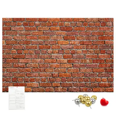 Printed Cork Memo Board Old brick wall