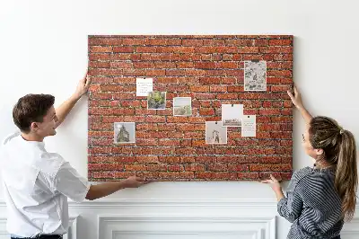 Printed Cork Memo Board Old brick wall