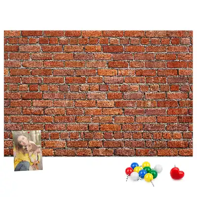 Printed Cork Memo Board Old brick wall